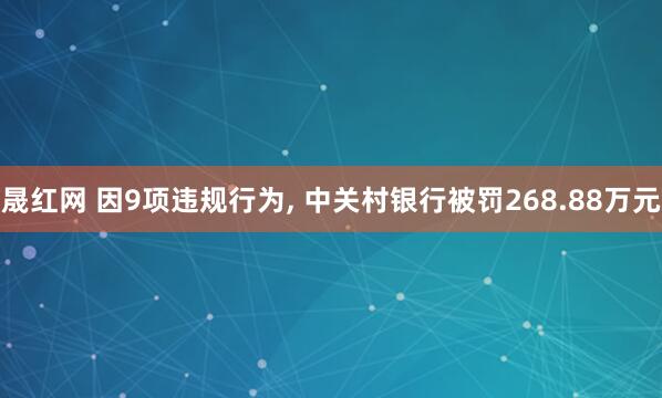 晟红网 因9项违规行为, 中关村银行被罚268.88万元